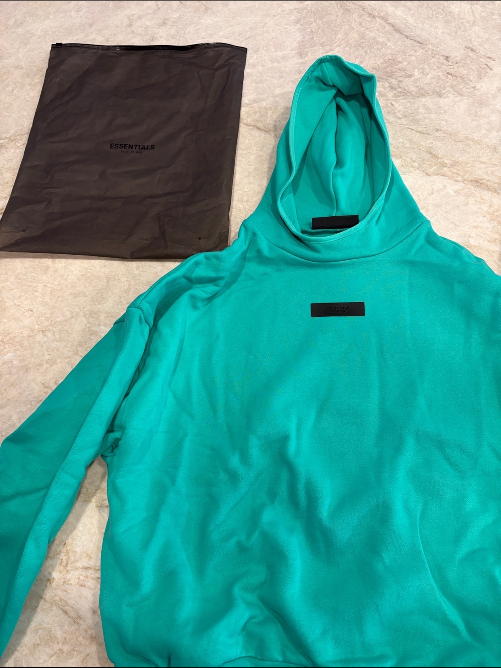 ESSENTIALS Men’s Teal Hoodie Sweatshirt